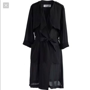 Long black trench coat
